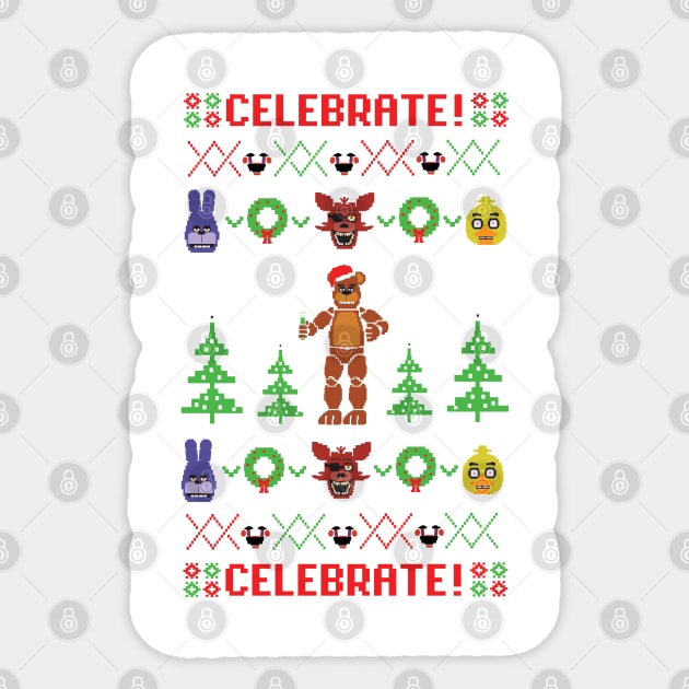 Five Nights At Freddy's Ugly Sweater Sticker by chrisraimoart